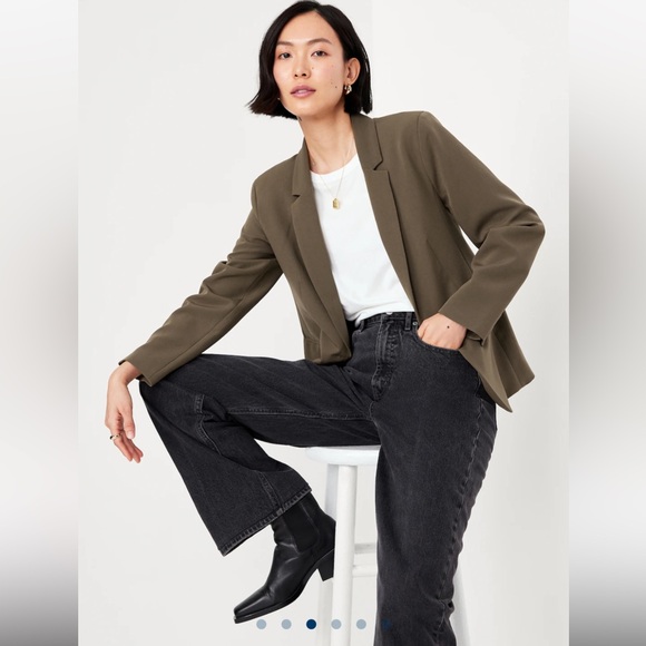 Old Navy Olive Green Taylor Fitted Suit Blazer - Picture 2 of 12